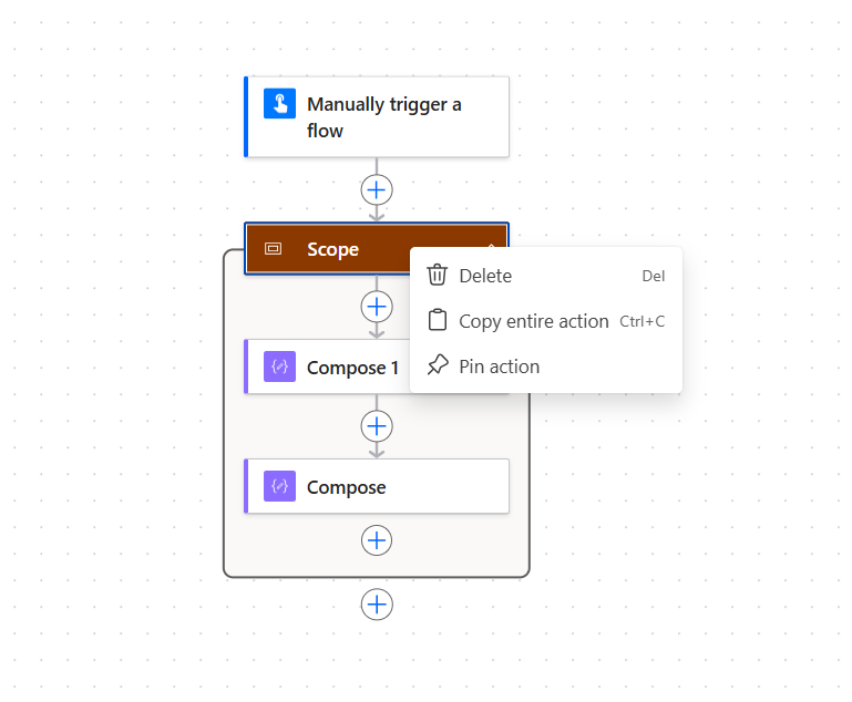 Copy and paste Scope steps in the new Power Automate Designer