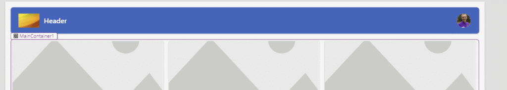 Modern header control in an app
