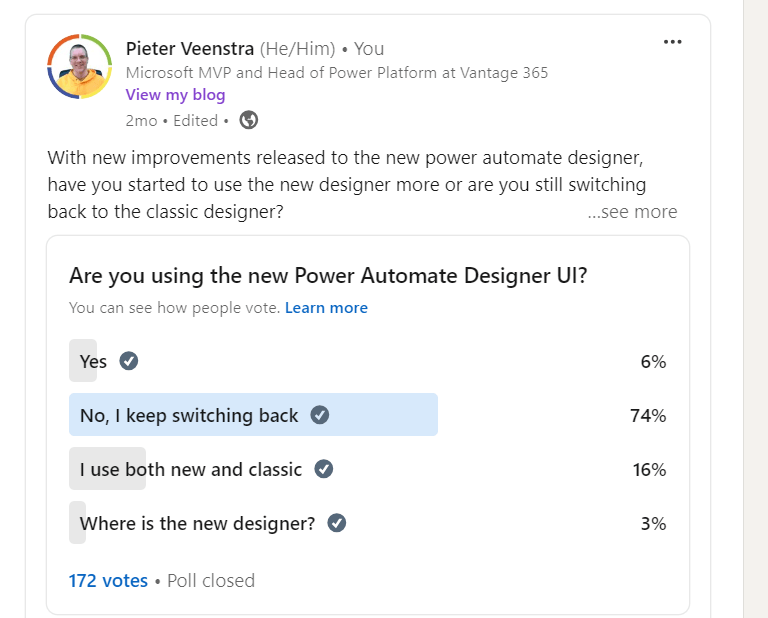 Second Poll about the New Power Automate UI