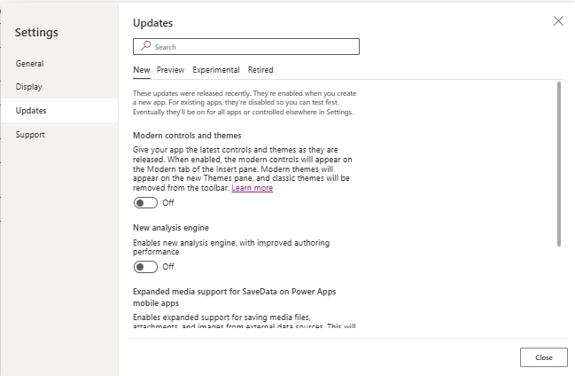 New analysis engine feature disabled