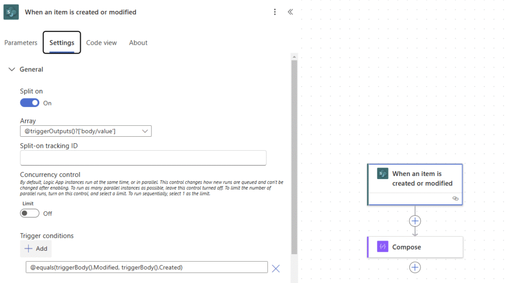 When an item is created or modified with trigger conditions