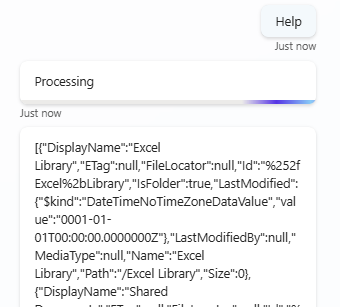 JSON displayed in my agent