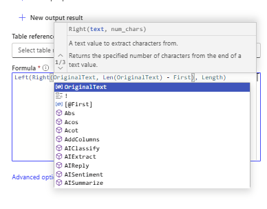 Intellisense with function
