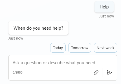 My Choice options appearing in the activity