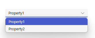 Dropdown with property names