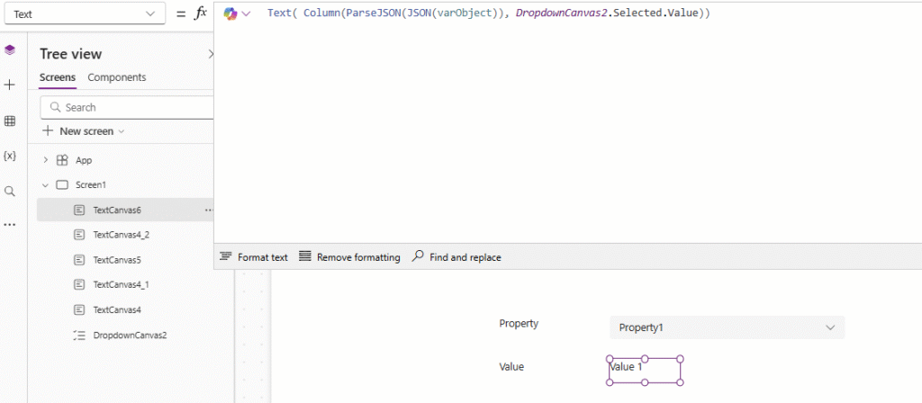 dynamically select properties