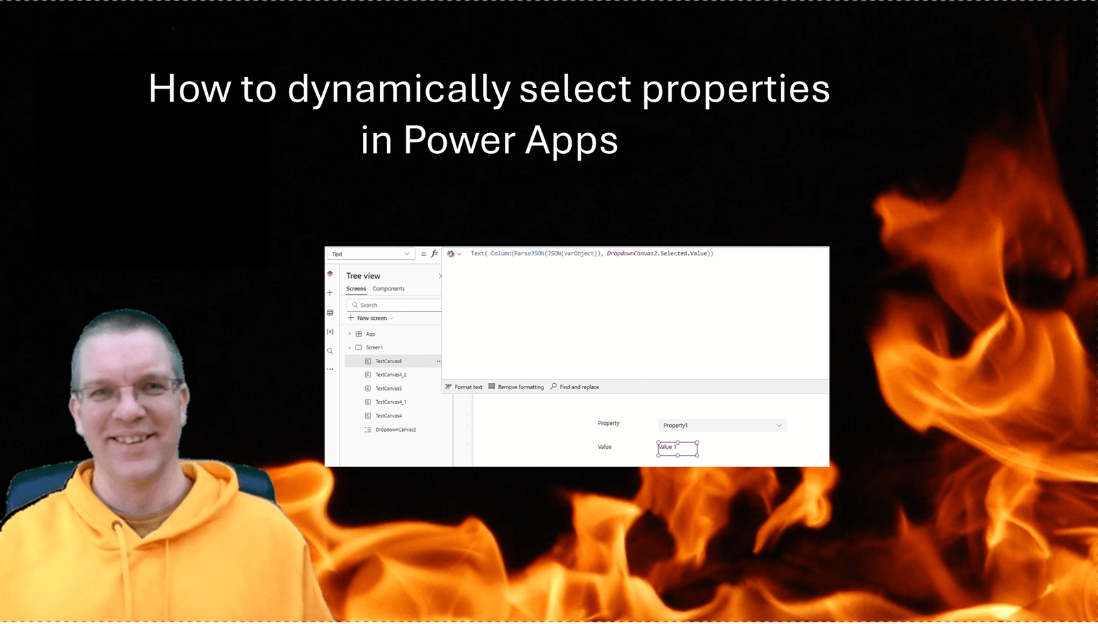 How to dynamically select properties in Power Apps