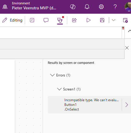Variables with Incompatible Type in Power Apps