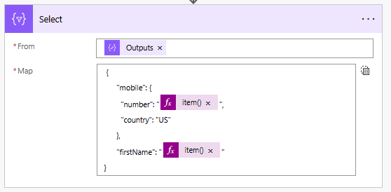 image 2 Reshape data with the select action in text mode