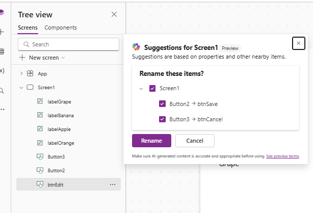 image 60 Same control rename process for buttons