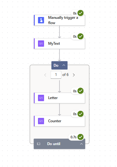 image 7 loop through each character in a string flow successfully runs