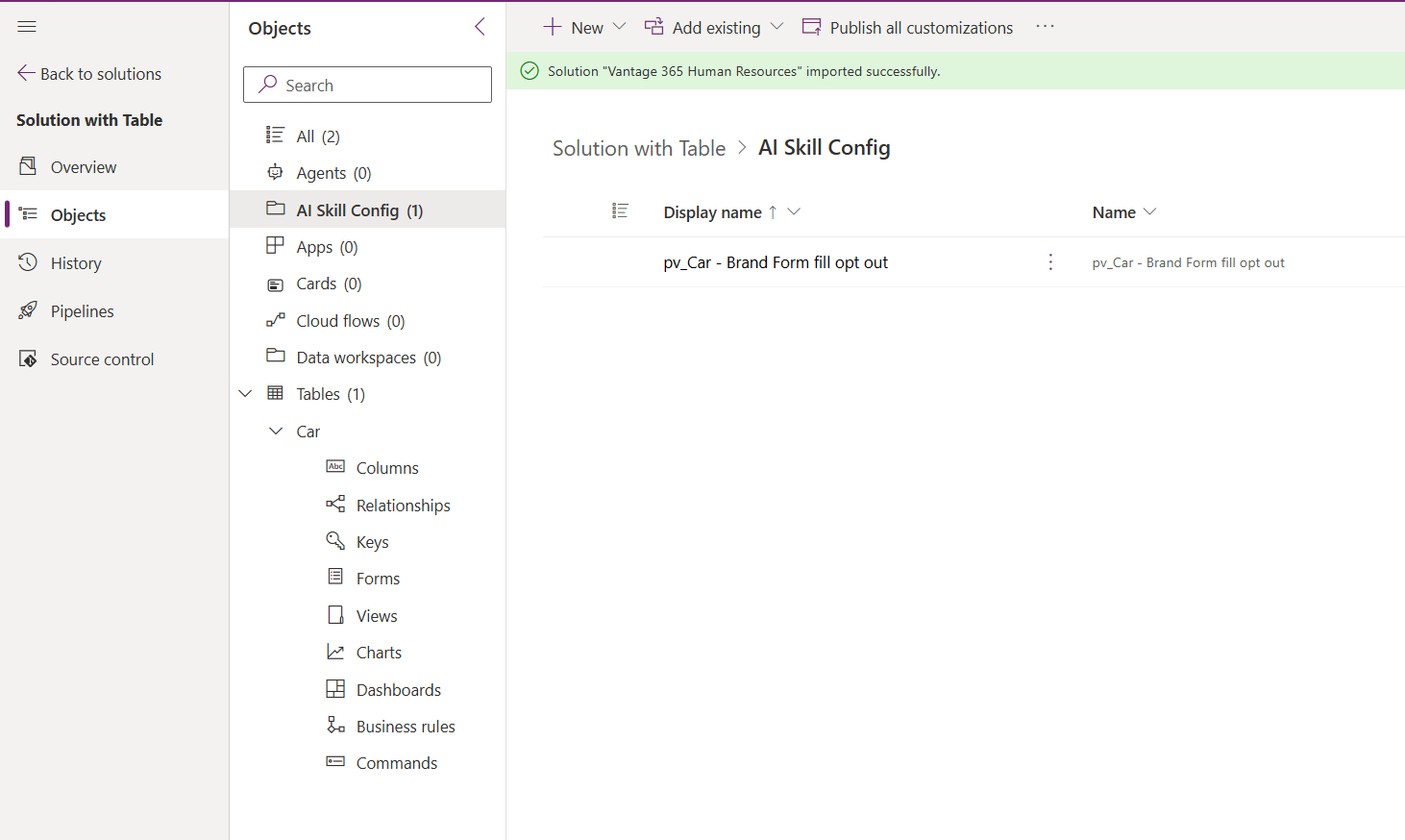 image 3 AI Skill Config in Power Platform